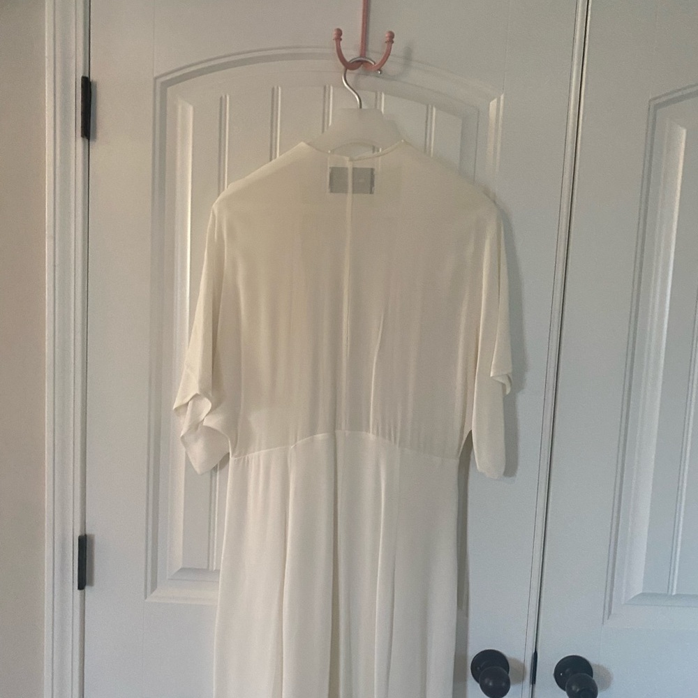 Reformation Winslow Wrap Dress in Ivory — Size L - Picture 7 of 9